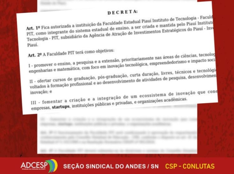 A proposta de criação da Faculdade PIT e seus impactos na UESPI